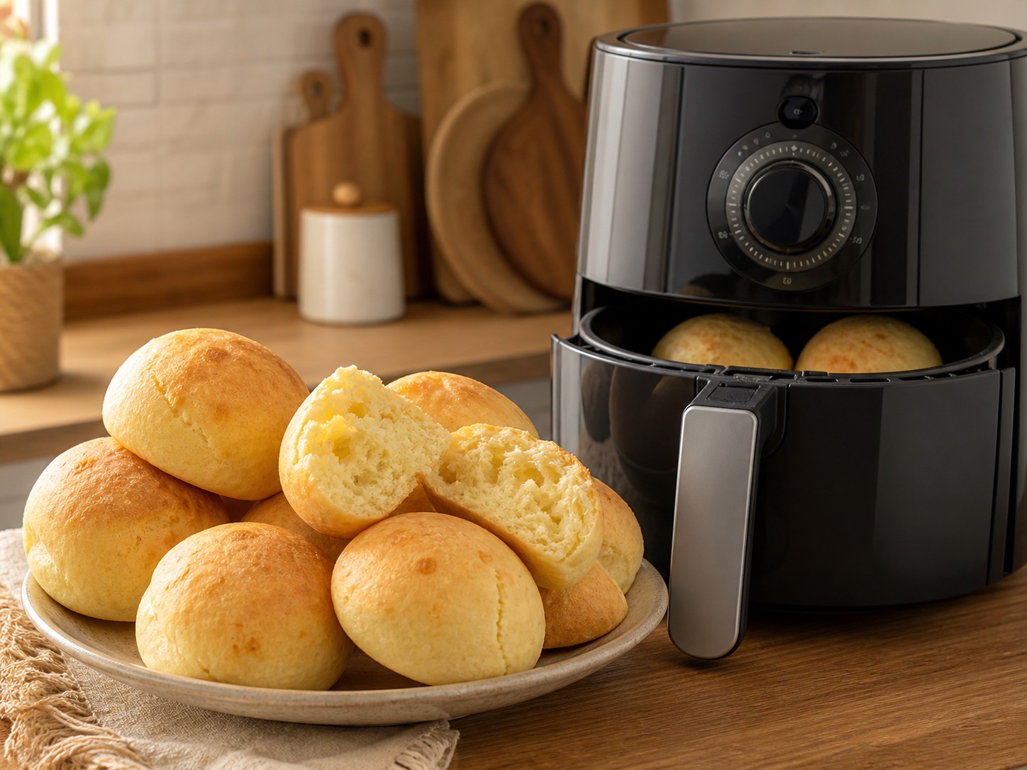 pão de batata na air fryer