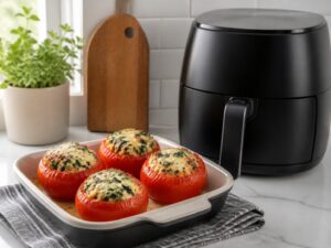6 receitas de tomate recheado na air fryer fáceis e suculentas