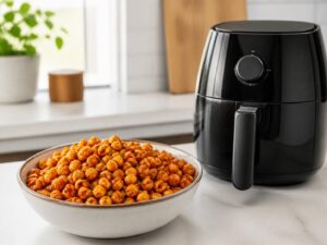 5 receitas de grão-de-bico crocante na air fryer para petiscar